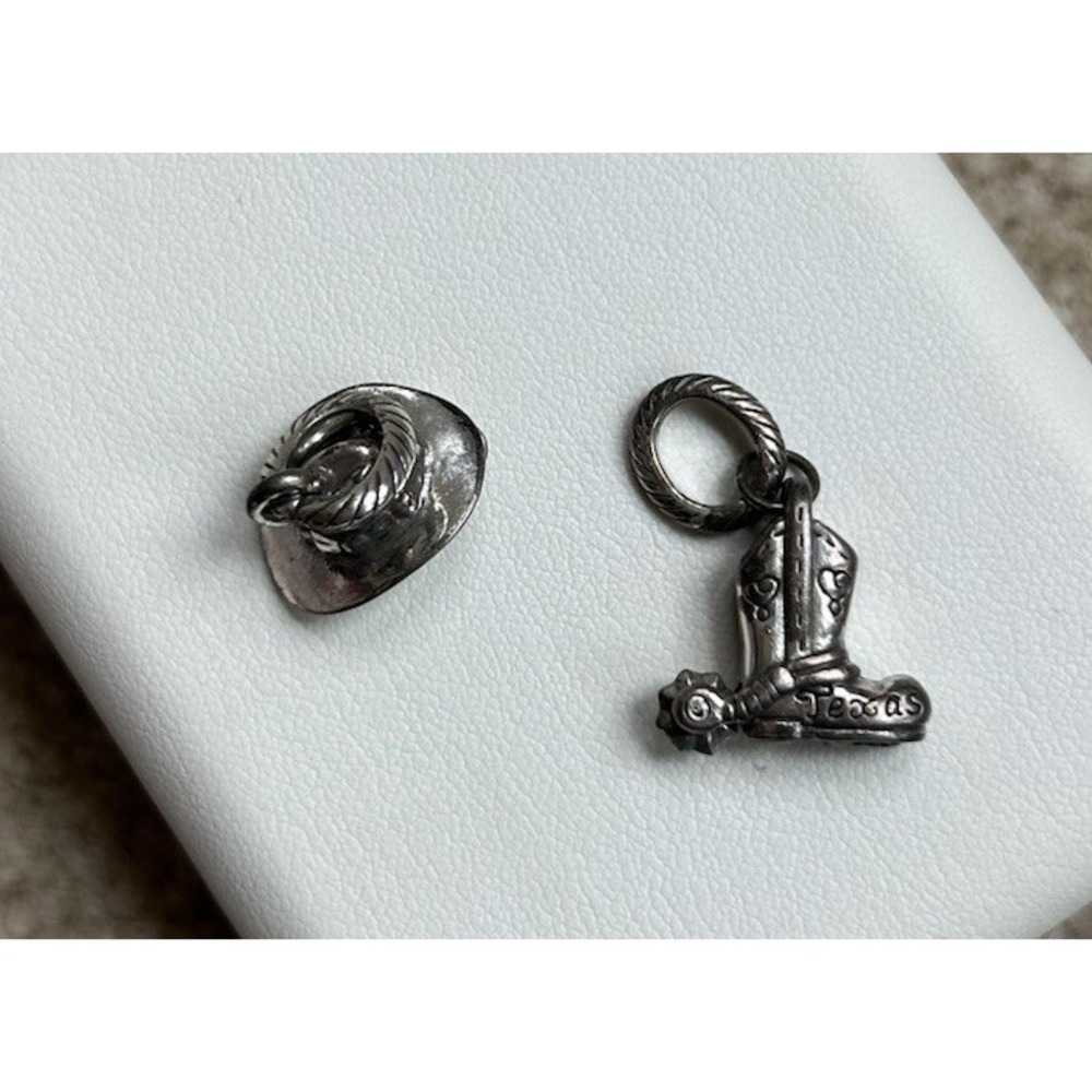 Brighton Charm Set 2 Cowboy Boot Texas Cowgirl‎ Hat Oklahoma Necklace